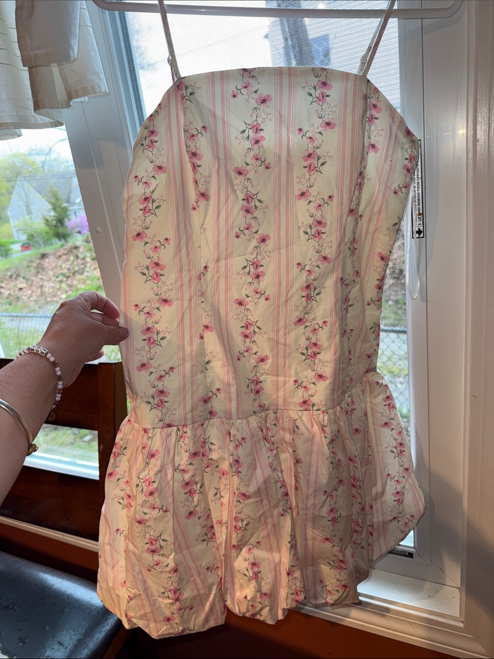 New Thirty thirty LA women medium Pink Floral Stripe Sundress
